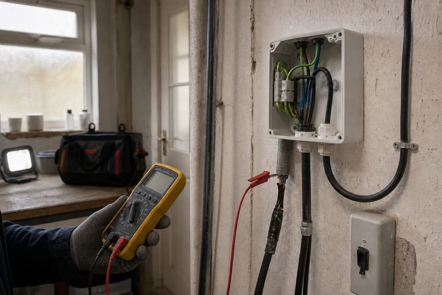 Electrical fault diagnosis at an isolated cable junction