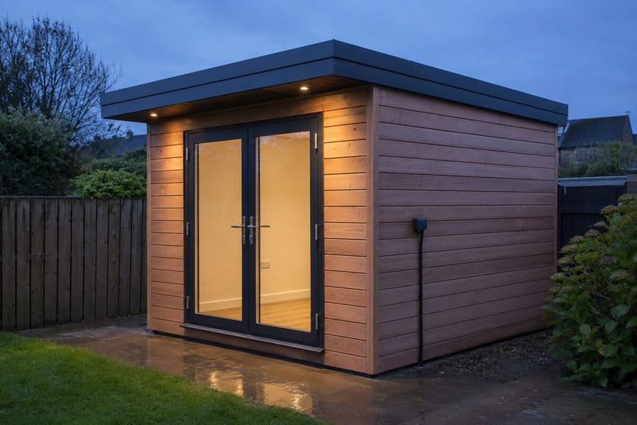 Armoured supply to a garden room