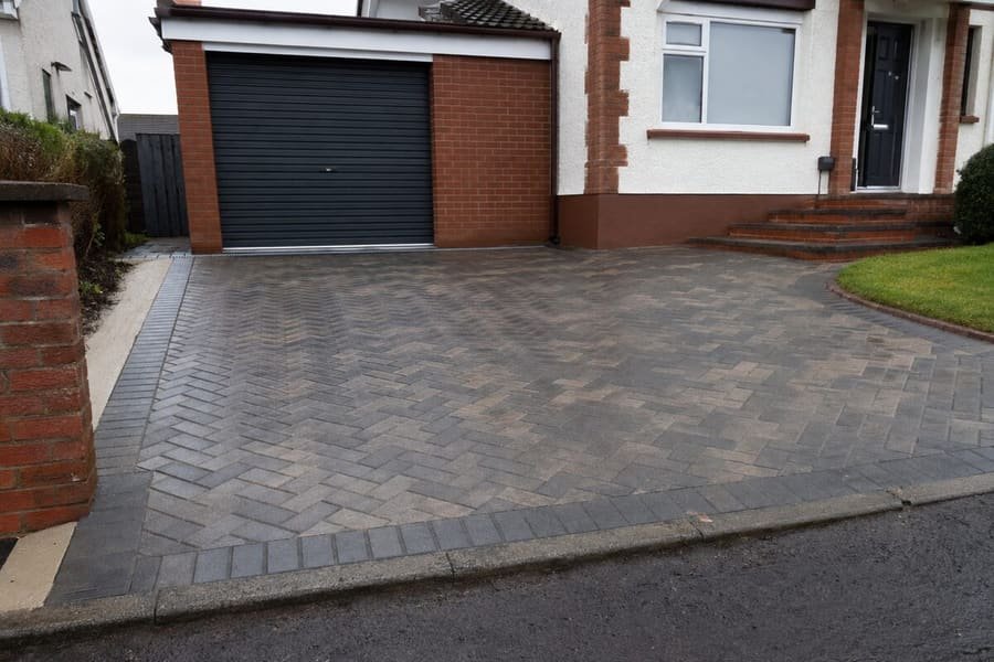 Completed block-paved driveway