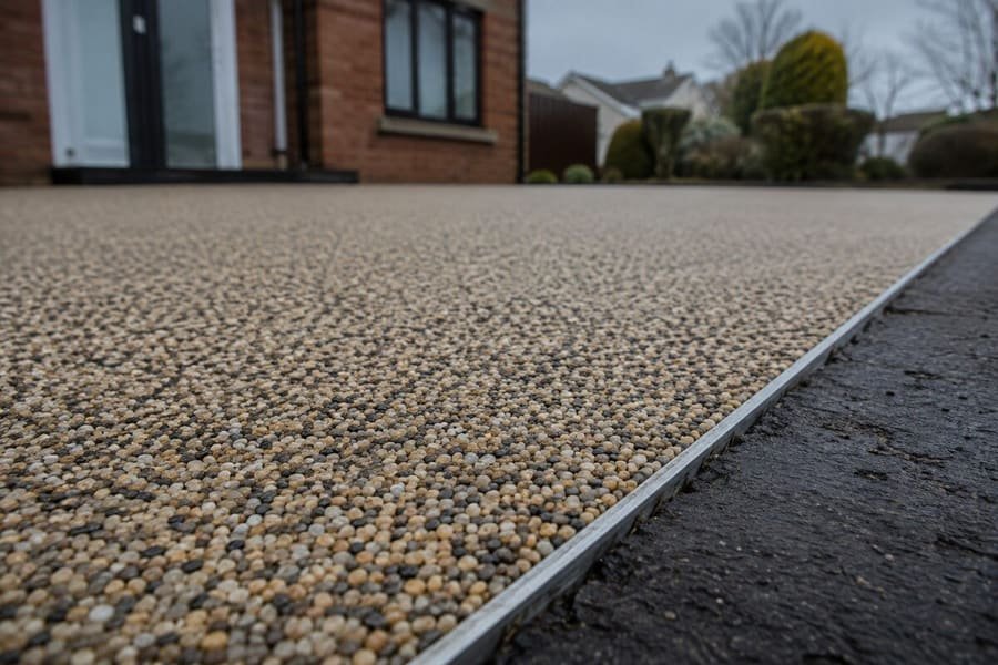 Resin bound surface over a prepared base